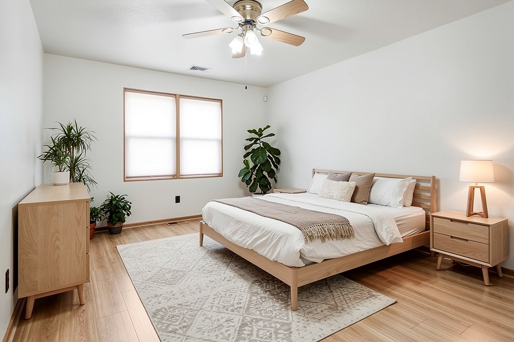 Modern living room after AI staging