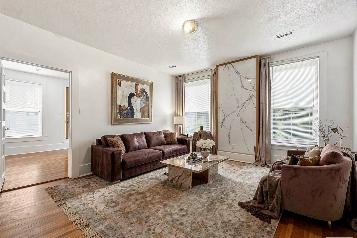 Staged living room after AI staging