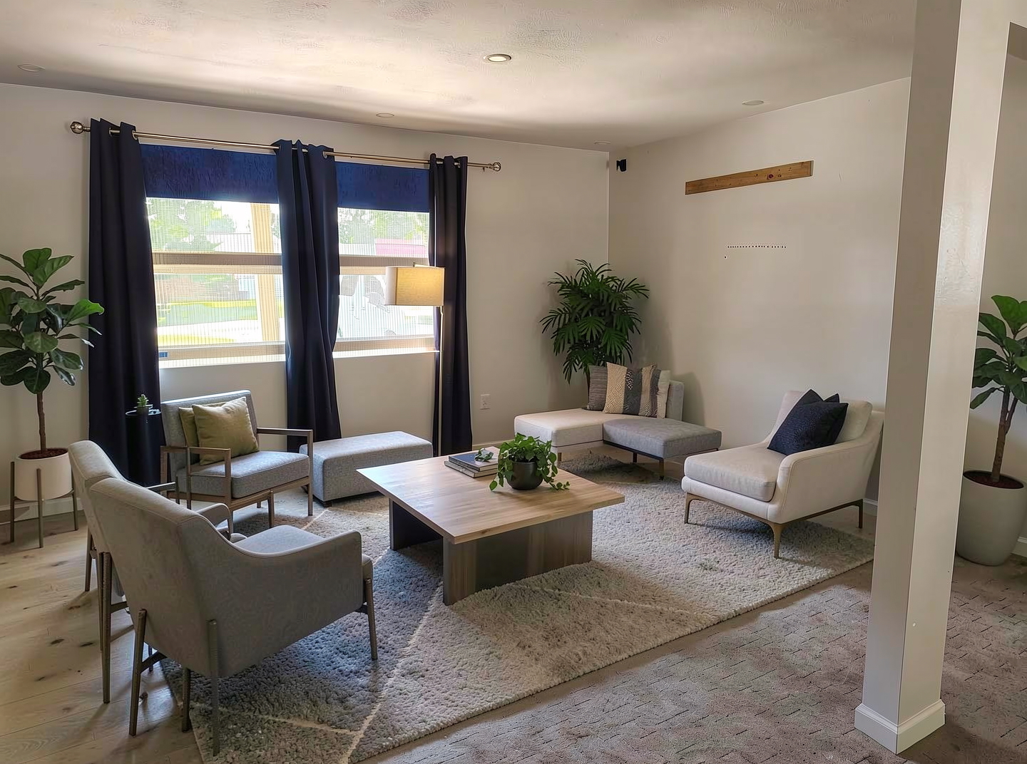 Staged family room after AI staging